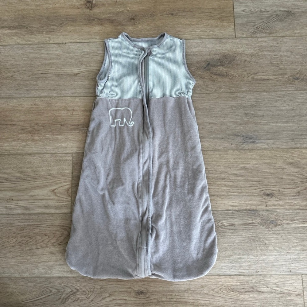 Ikea Cozy Elephant Kids sleep sack Pajamas - Gray and Cream neutral